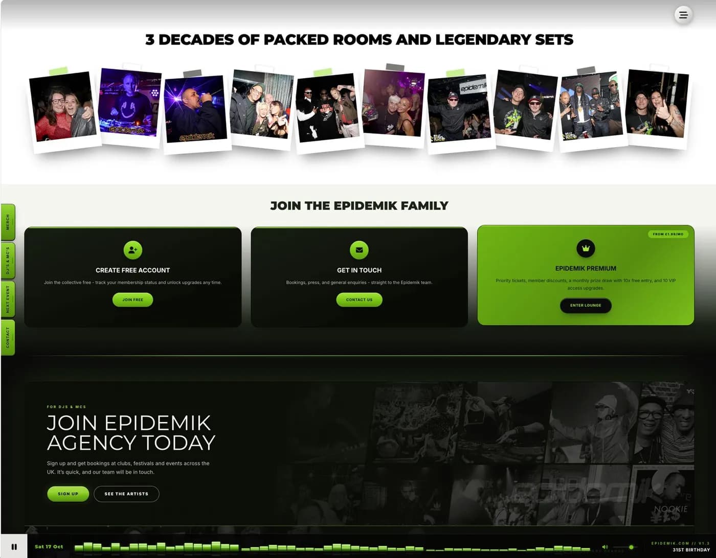 Epidemik website, view 3
