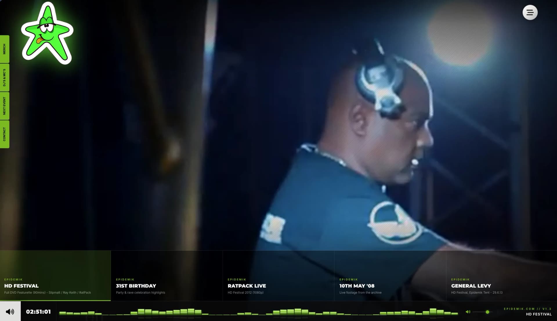 Epidemik website, view 2